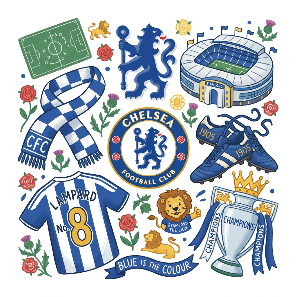 Chelsea Fanart Kollektion Toppers Drinktoppers 6 stk Ø8 cm