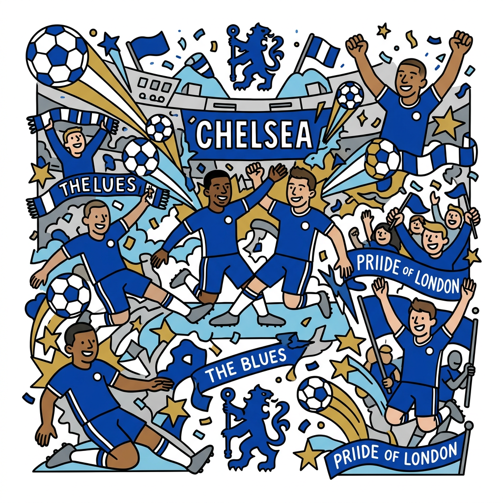 Chelsea Jubel Sæt Toppers Drinktoppers 6 stk Ø8 cm