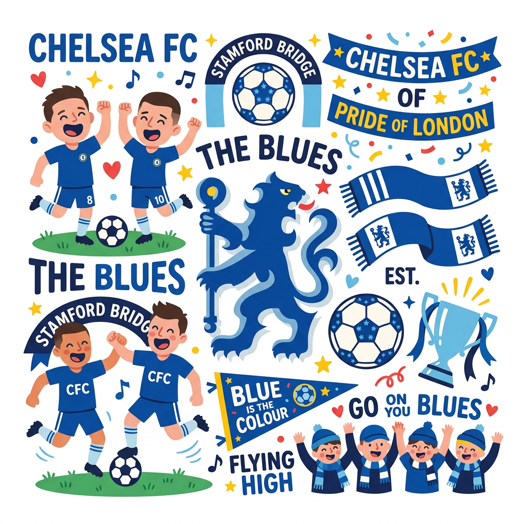 Chelsea Fodboldglæde Toppers Drinktoppers 6 stk Ø8 cm
