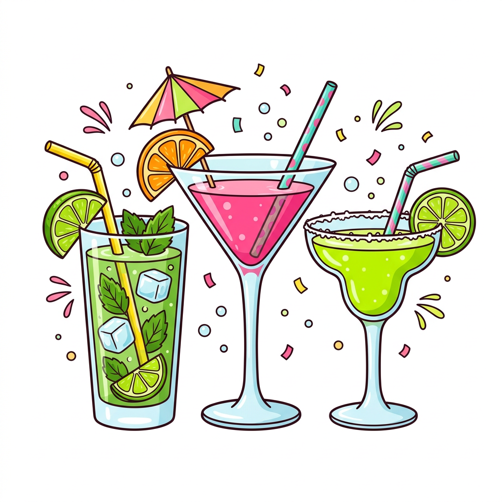 Cocktail Fest Toppers Drinktoppers 6 stk Ø8 cm