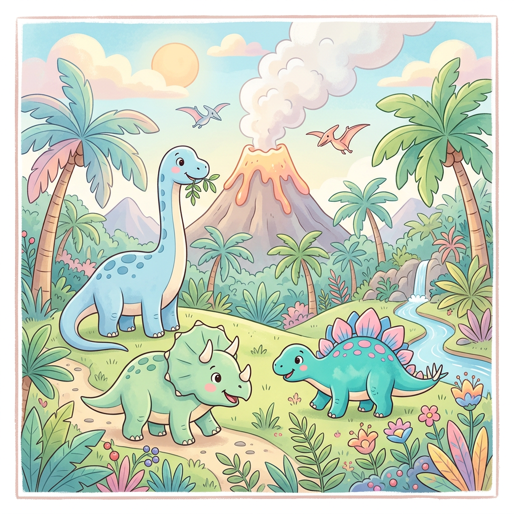 Dino Eventyr Vulkan Toppers Drinktoppers 6 stk Ø8 cm