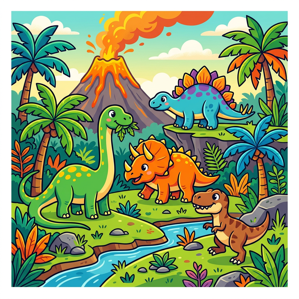 Vulkan Dino Venner Toppers Drinktoppers 6 stk Ø8 cm