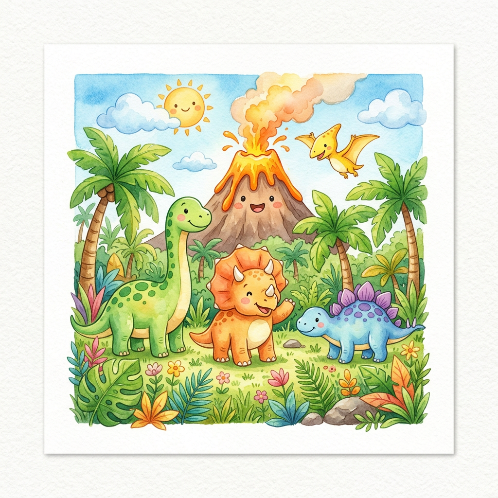 Vulkan Dino Fest Toppers Drinktoppers 6 stk Ø8 cm