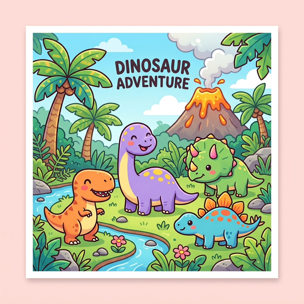 Søde Dino Venner Toppers Drinktoppers 6 stk Ø8 cm