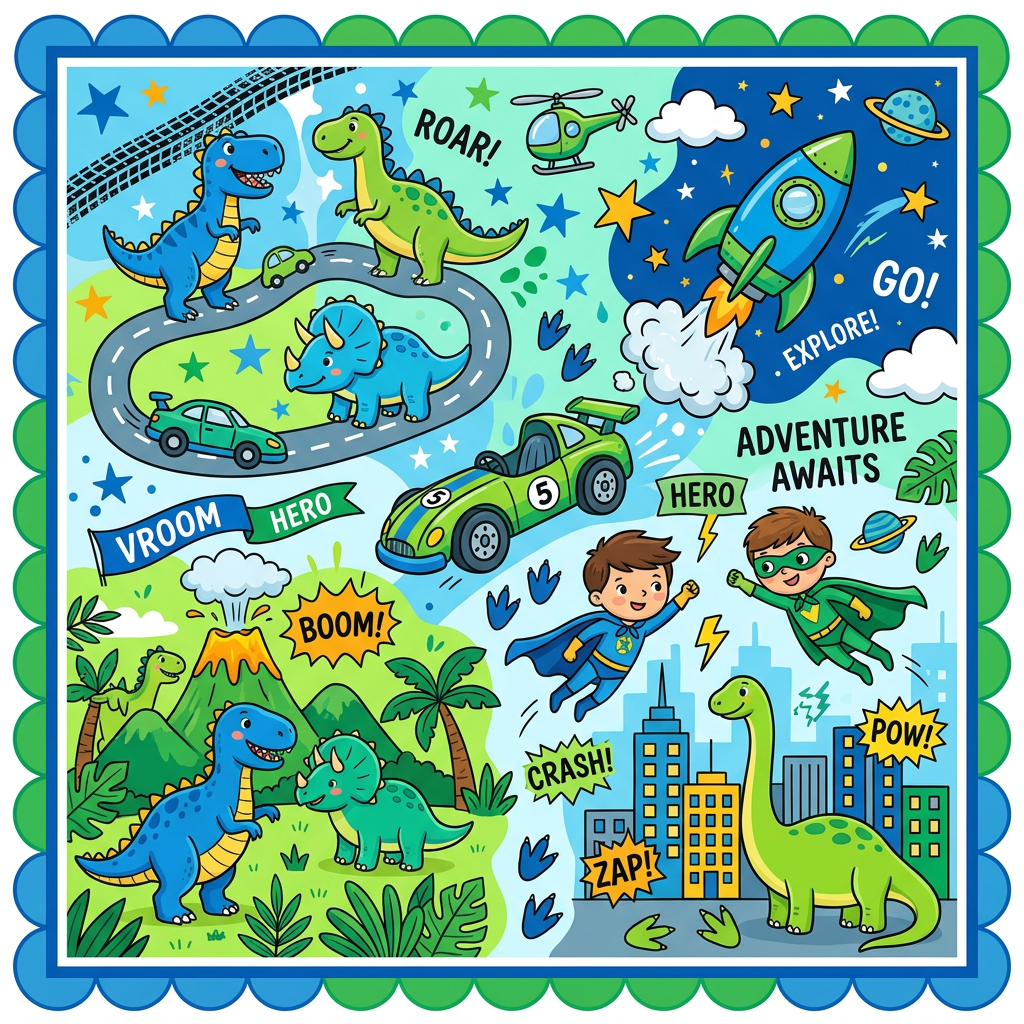 Eventyr Drenge Dinos Busser Toppers Drinktoppers 6 stk Ø8 cm