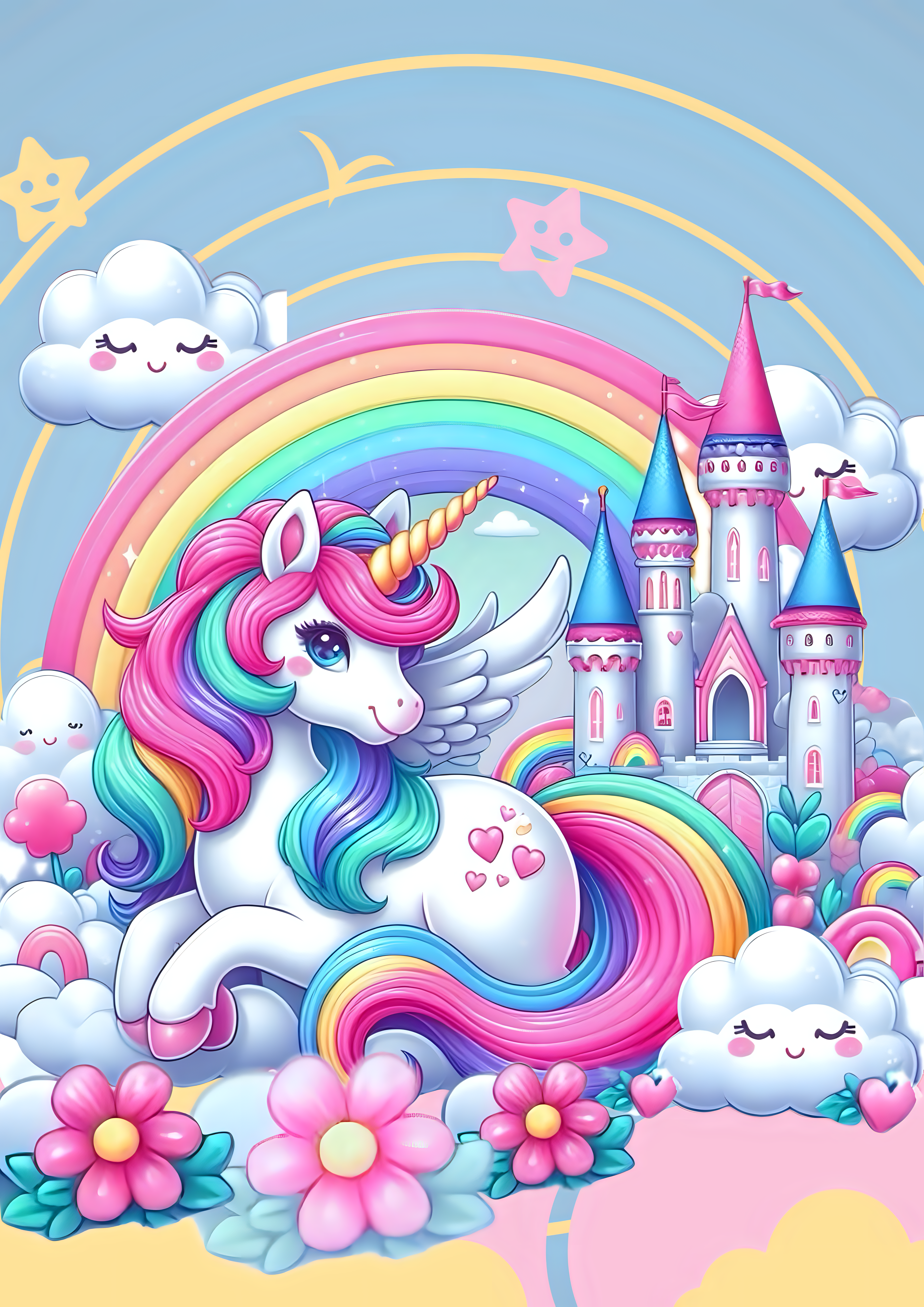Unicorn1 Toppers Drinktoppers 6 stk Ø8 cm