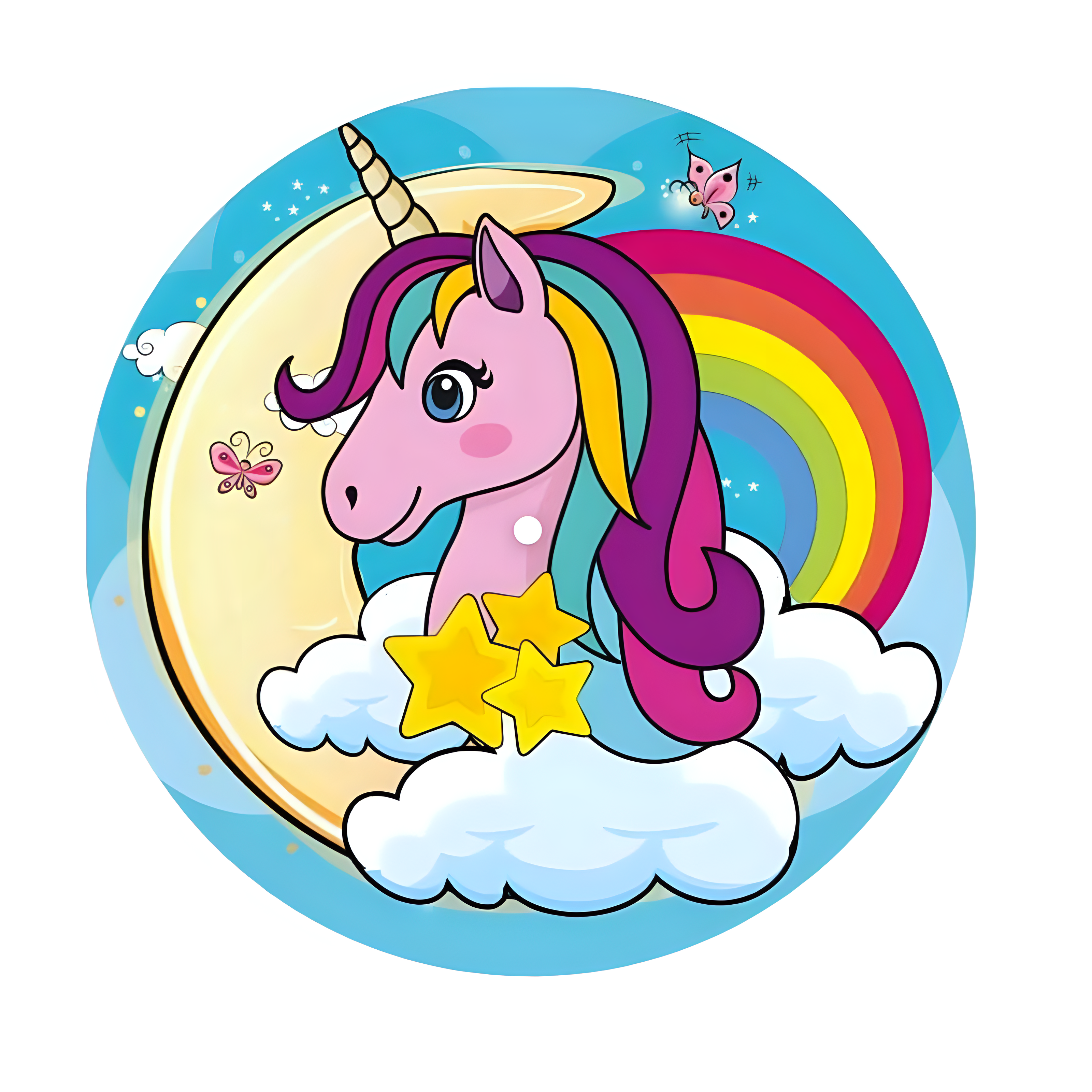 Unicorn2 Toppers Drinktoppers 6 stk Ø8 cm