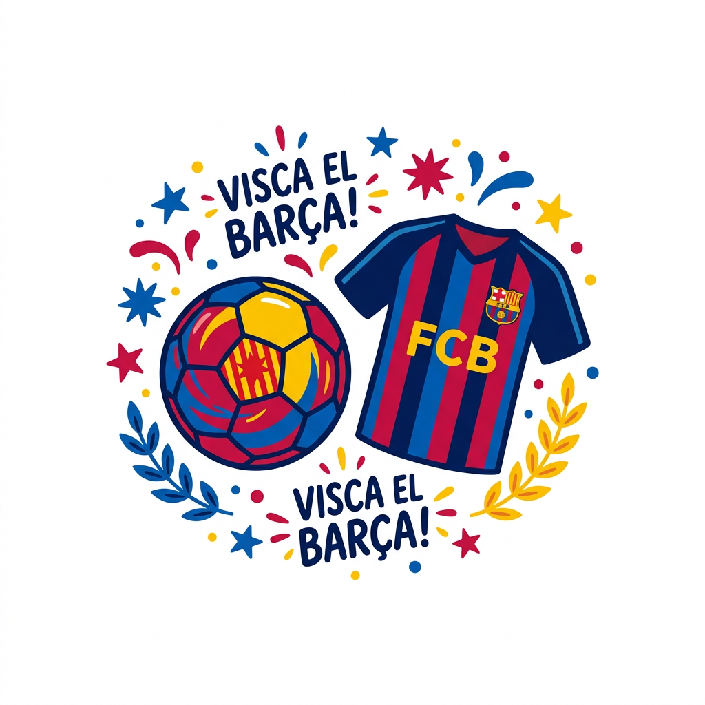 Barça Bold Fodbold Toppers Drinktoppers 6 stk Ø8 cm