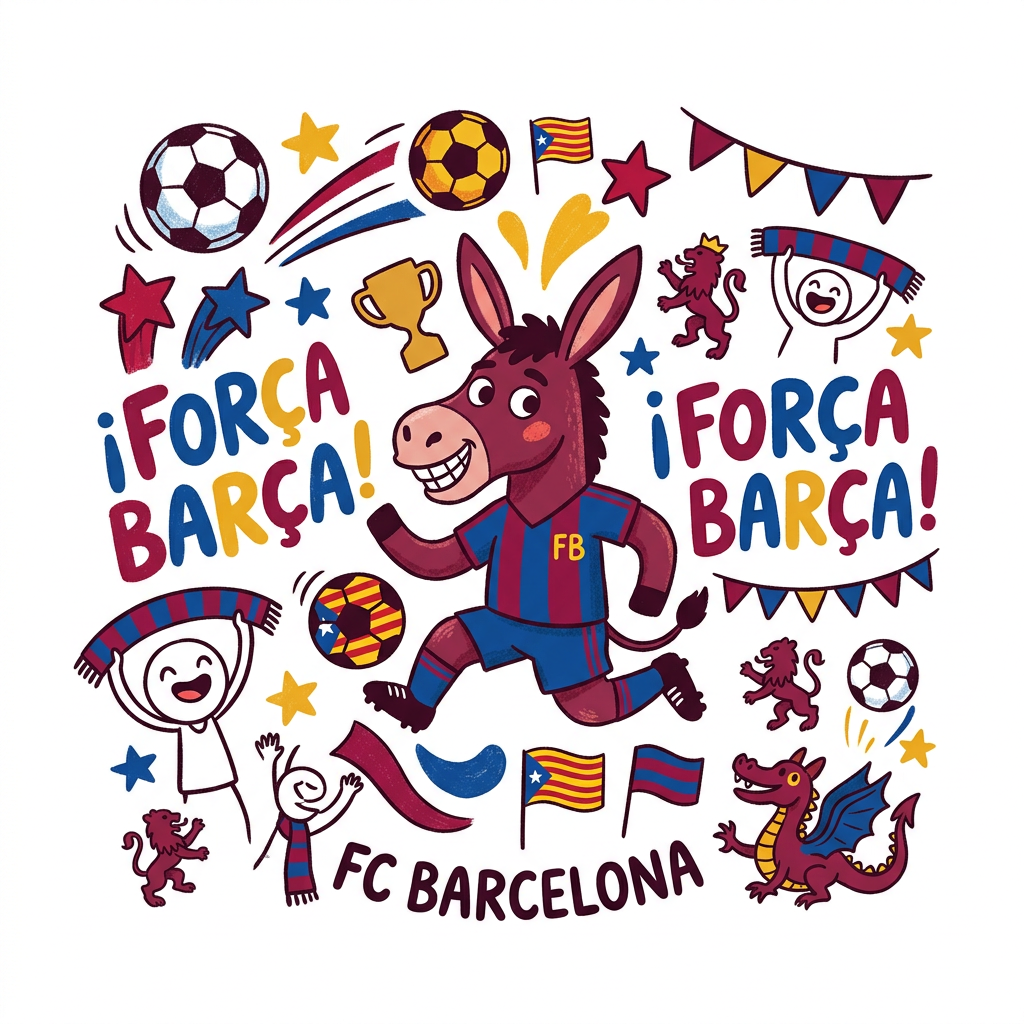 Força Barça Æsel Toppers Drinktoppers 6 stk Ø8 cm