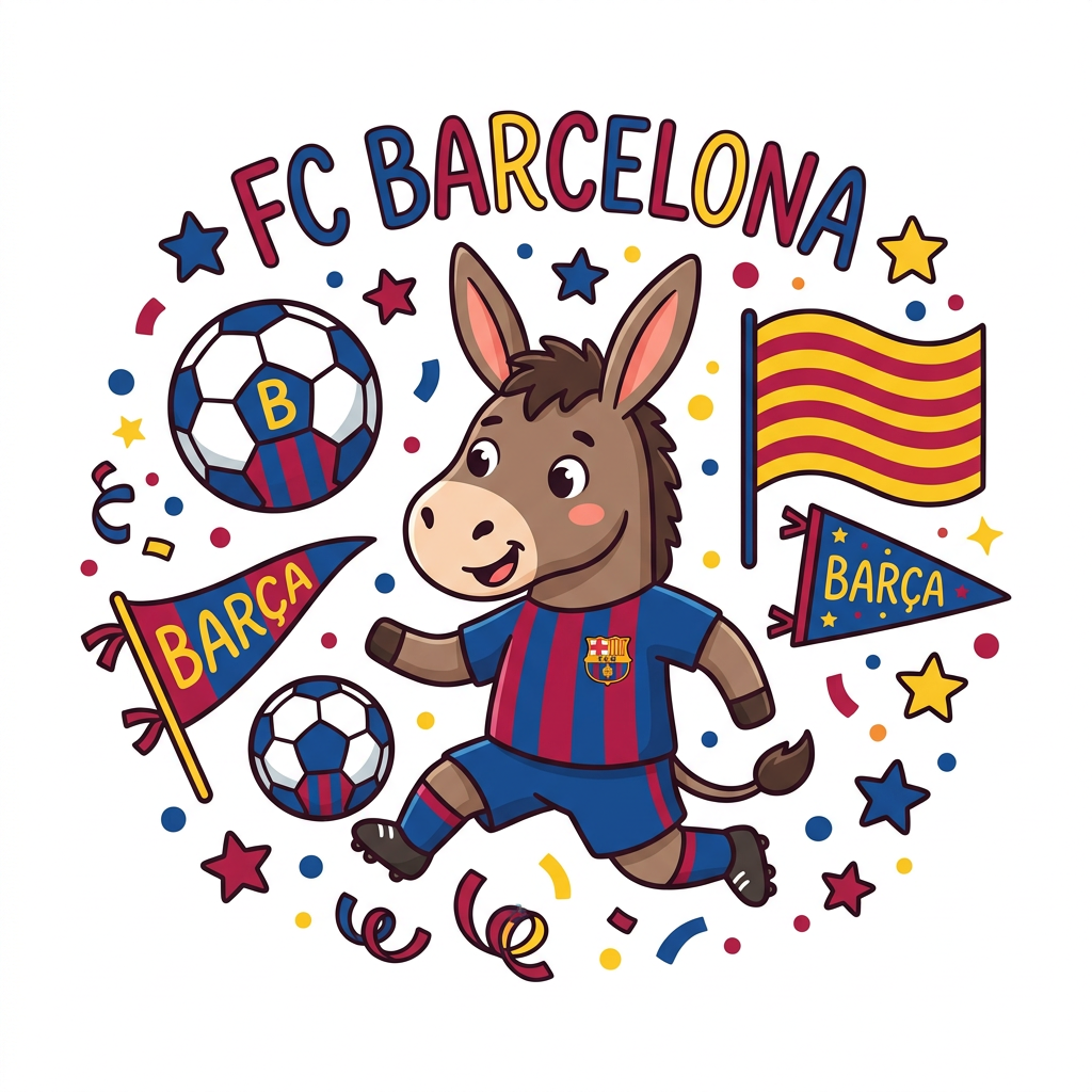 FC Barcelona Mascot Toppers Drinktoppers 6 stk Ø8 cm