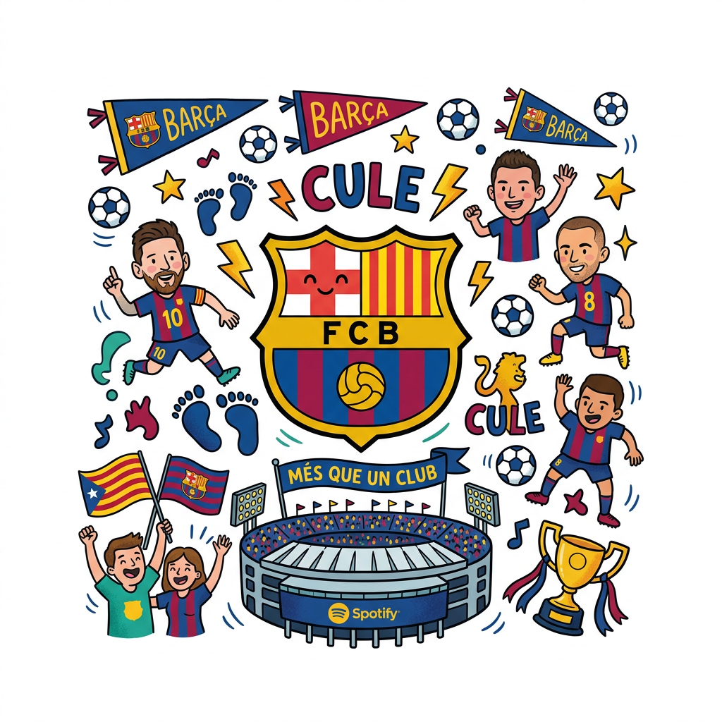 FCB Cule Fanart Toppers Drinktoppers 6 stk Ø8 cm