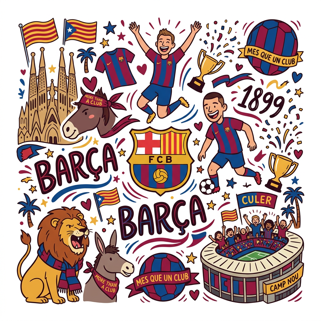Barça Mosaik Fejring Toppers Drinktoppers 6 stk Ø8 cm