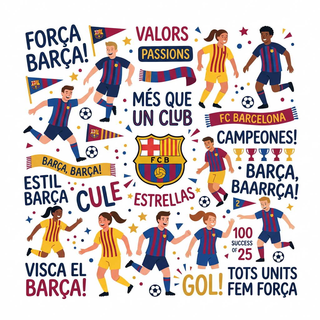 Barça Fodbold Fest Toppers Drinktoppers 6 stk Ø8 cm