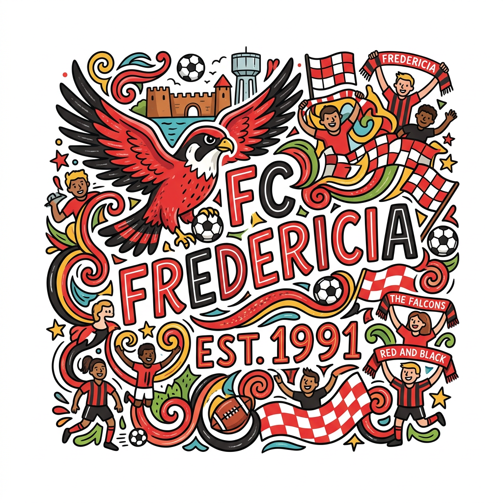 Fredericia Våbenskjold Fanklub Toppers Drinktoppers 6 stk Ø8 cm