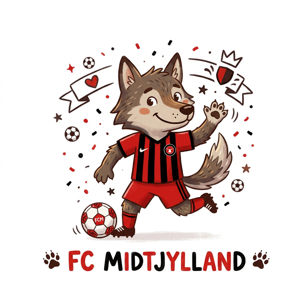 Ulvemaskot Fodboldkamp Toppers Drinktoppers 6 stk Ø8 cm