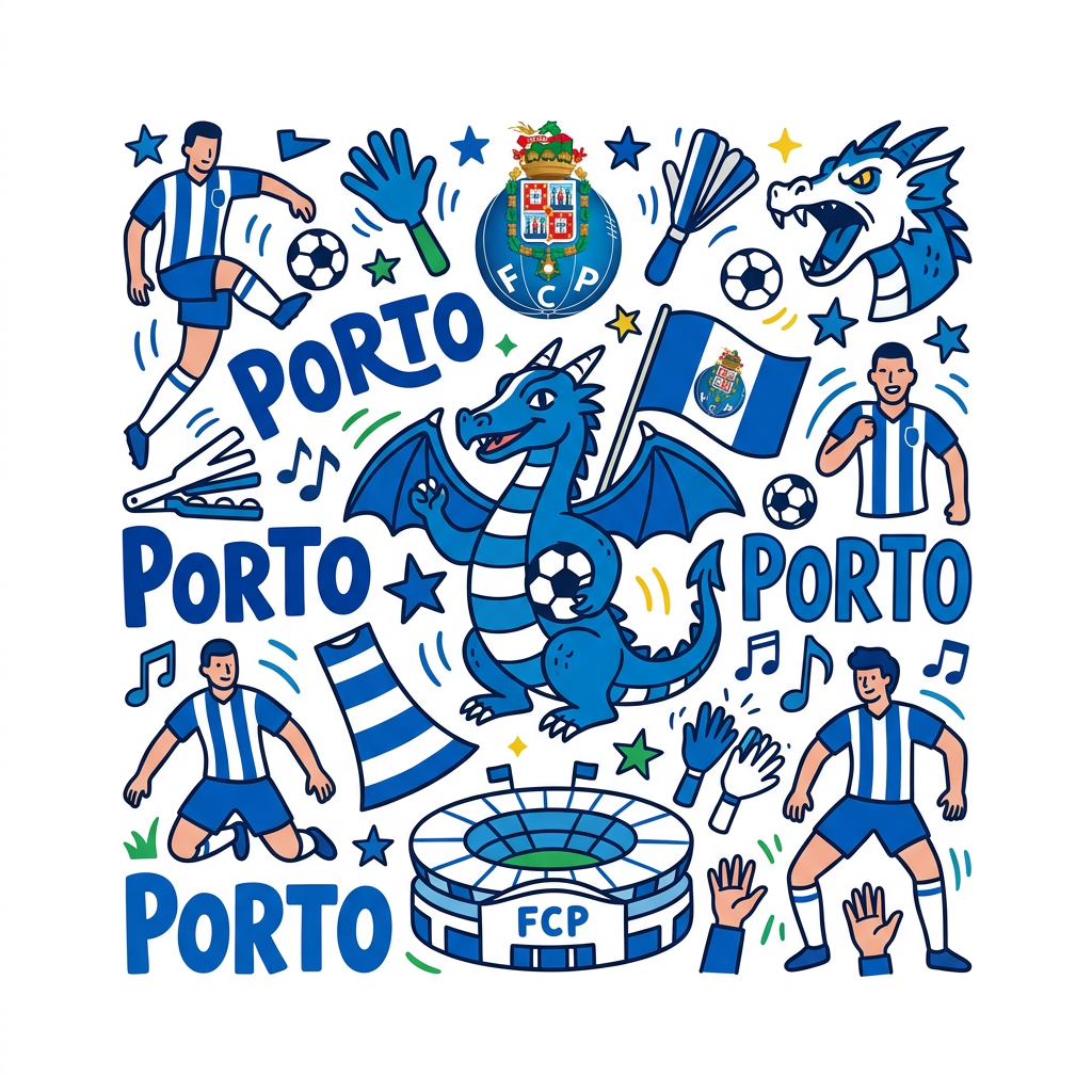 Porto Fodbold Hype Toppers Drinktoppers 6 stk Ø8 cm