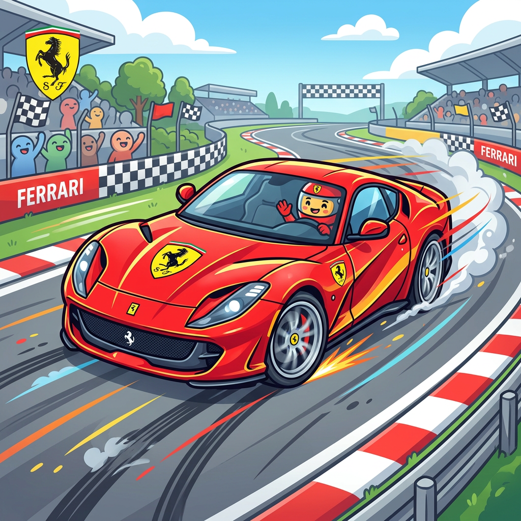 Ferrari Race Sjov Toppers Drinktoppers 6 stk Ø8 cm