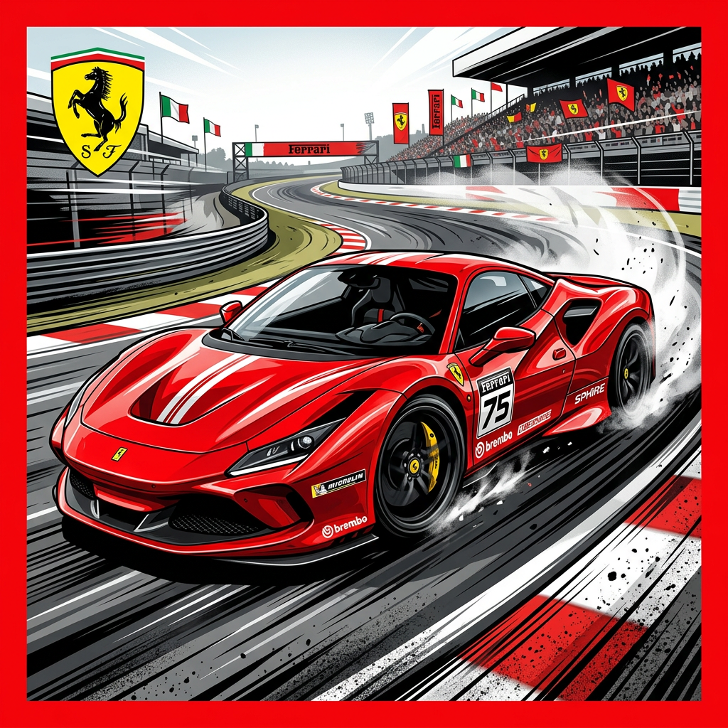 Ferrari Racerbane Vinder Toppers Drinktoppers 6 stk Ø8 cm
