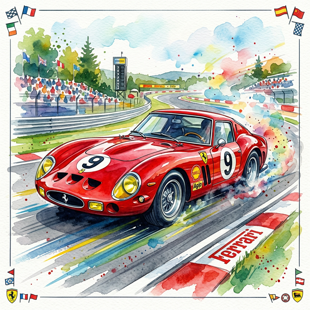 Hurtig rød Ferrari Toppers Drinktoppers 6 stk Ø8 cm