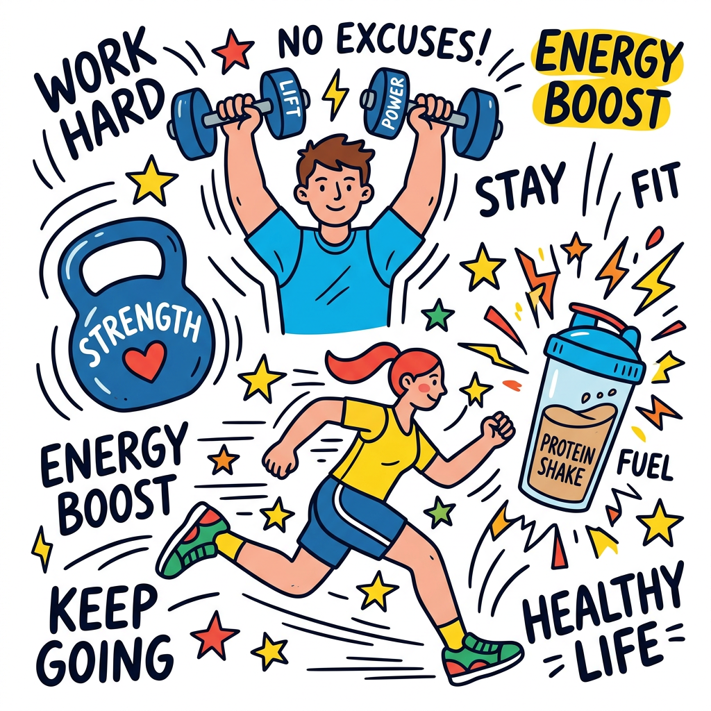 Fitness Motivation Kickstart Toppers Drinktoppers 6 stk Ø8 cm