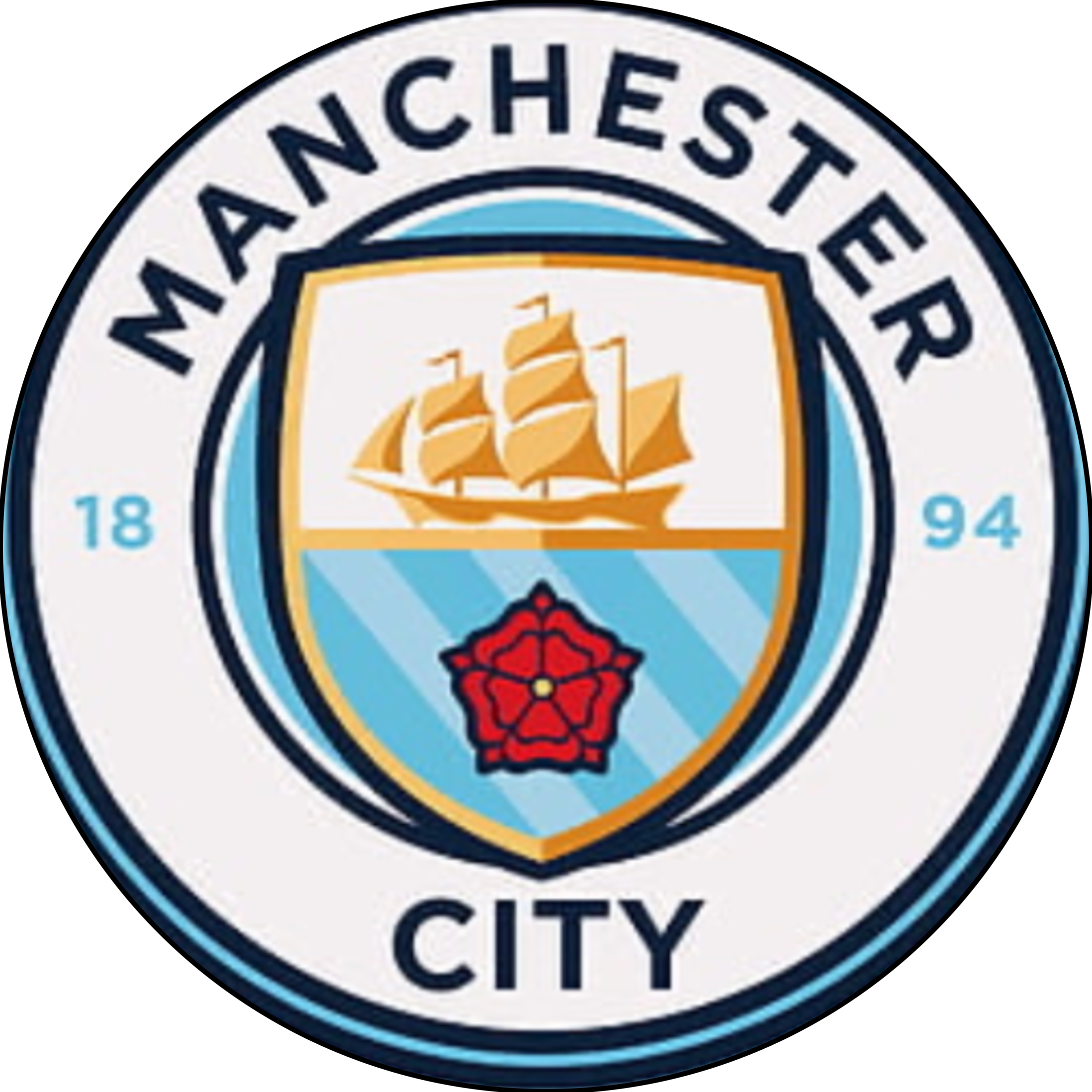 Manchester City logo Toppers Drinktoppers 6 stk Ø8 cm