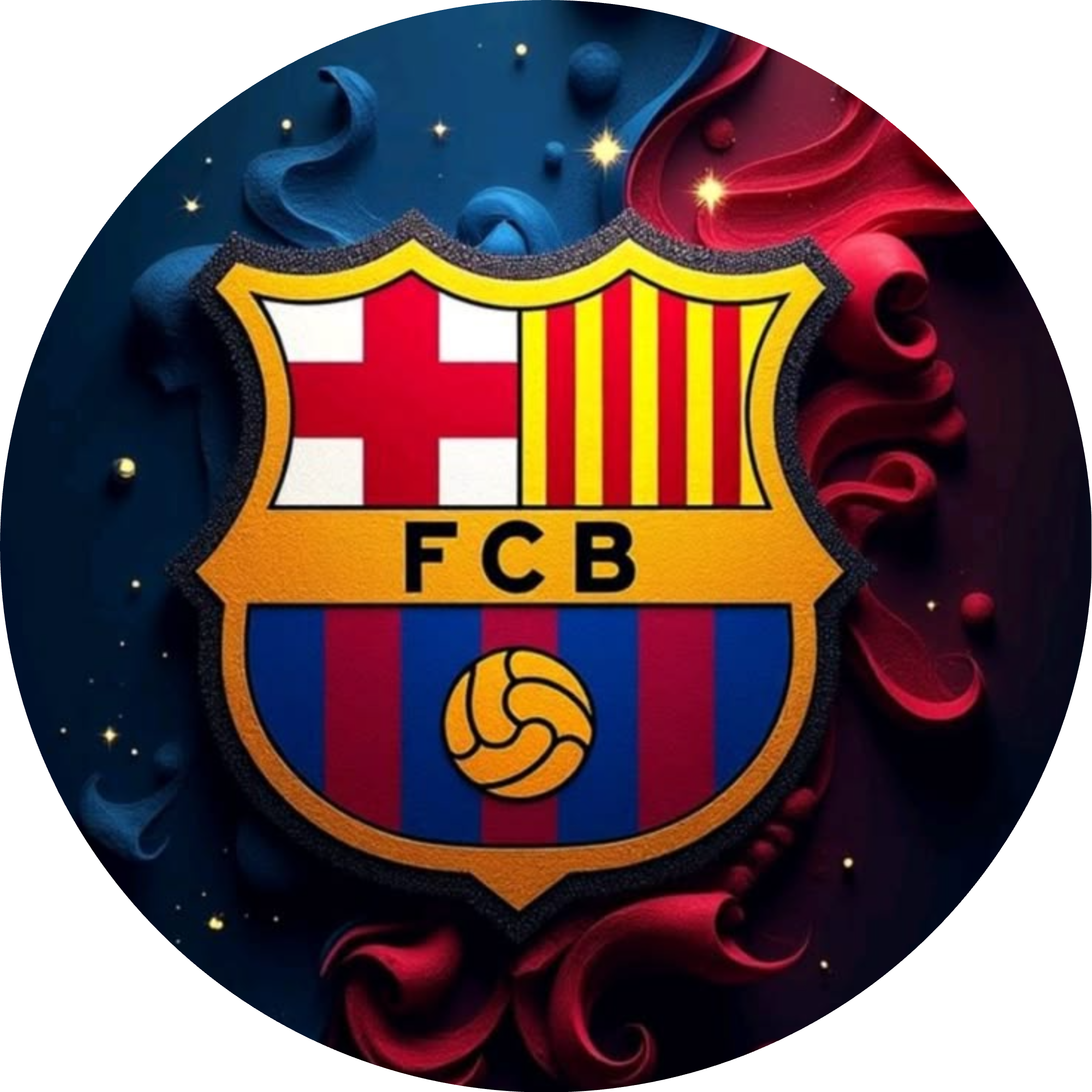 FC Barcelona logo Toppers Drinktoppers 6 stk Ø8 cm