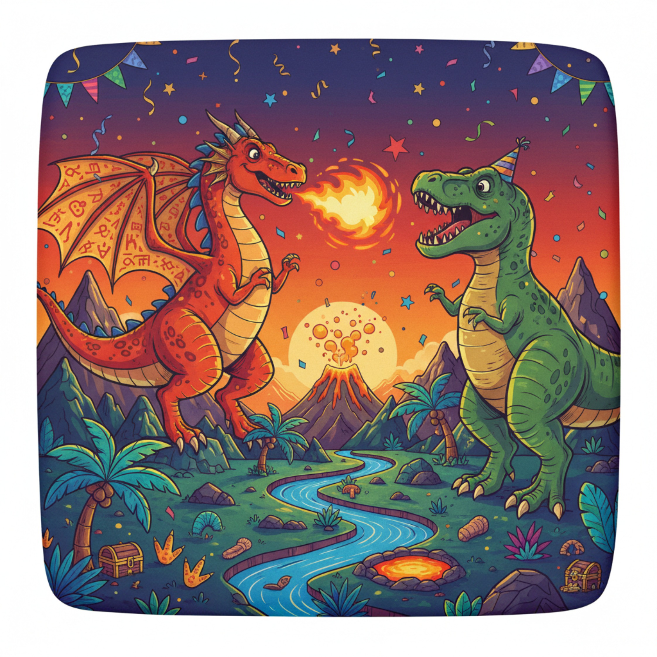Drage og dinosaurfest Toppers Drinktoppers 6 stk Ø8 cm