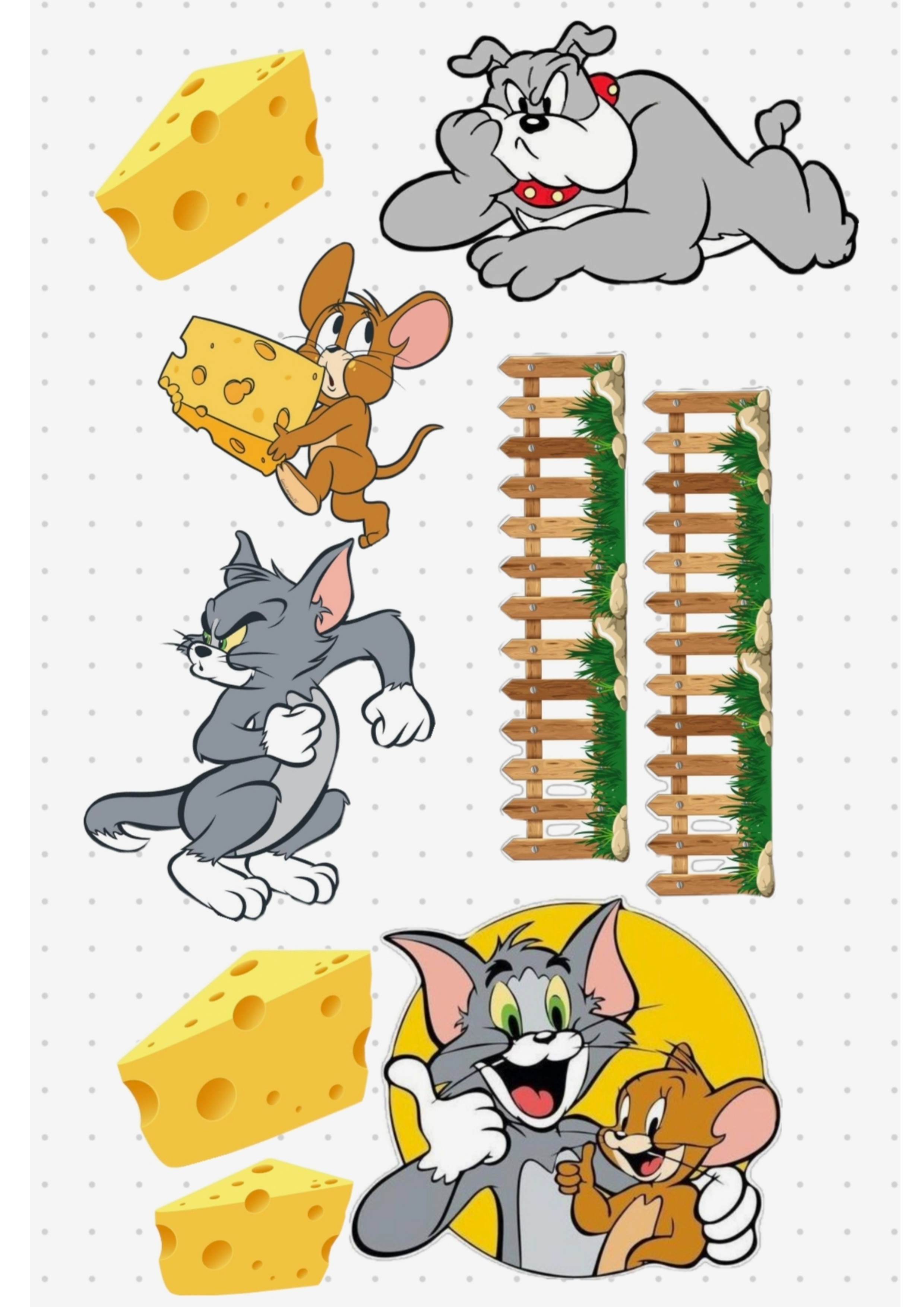 Kat og mus Toppers Drinktoppers 6 stk Ø8 cm