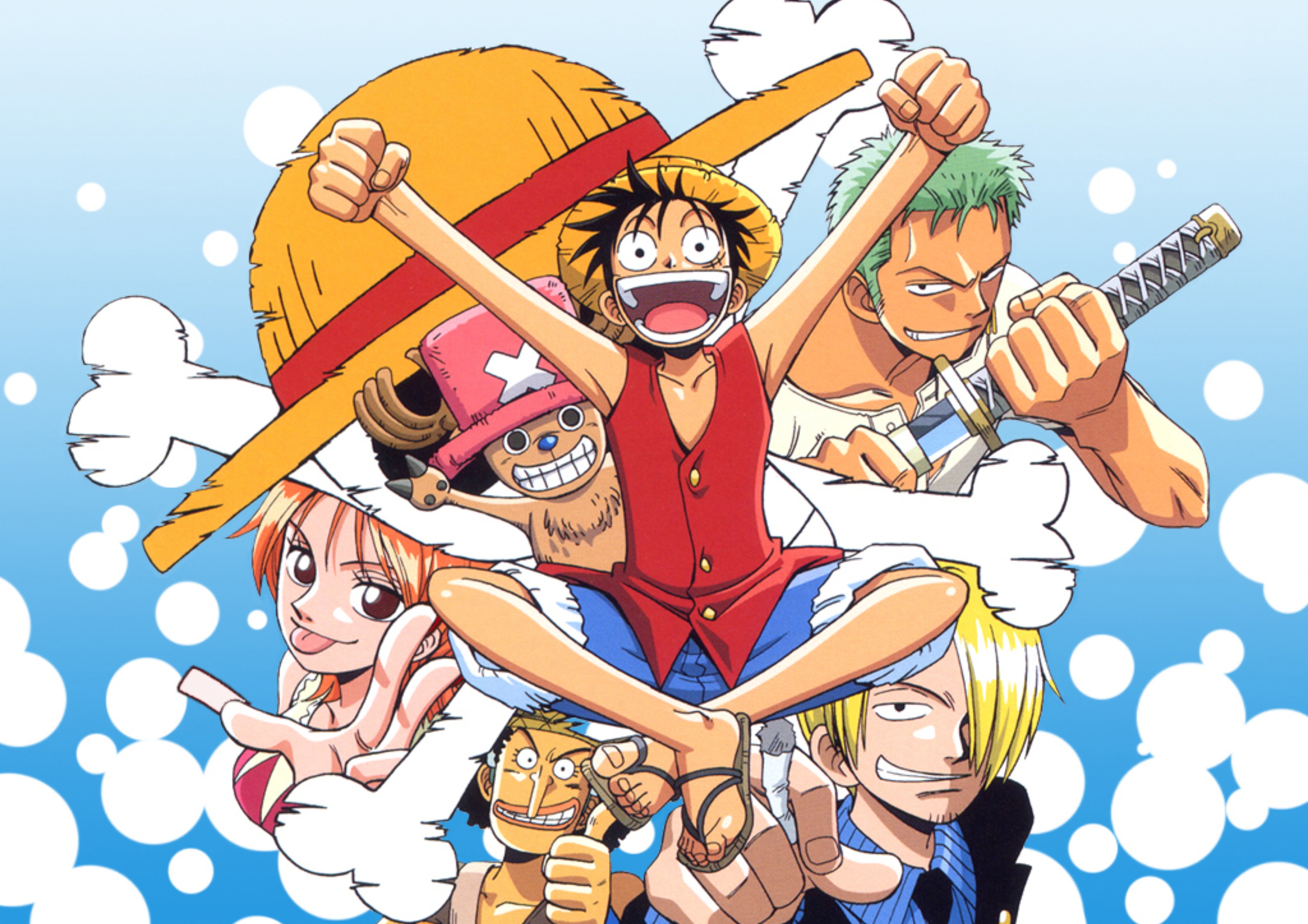 Luffy og piraterne Toppers Drinktoppers 6 stk Ø8 cm