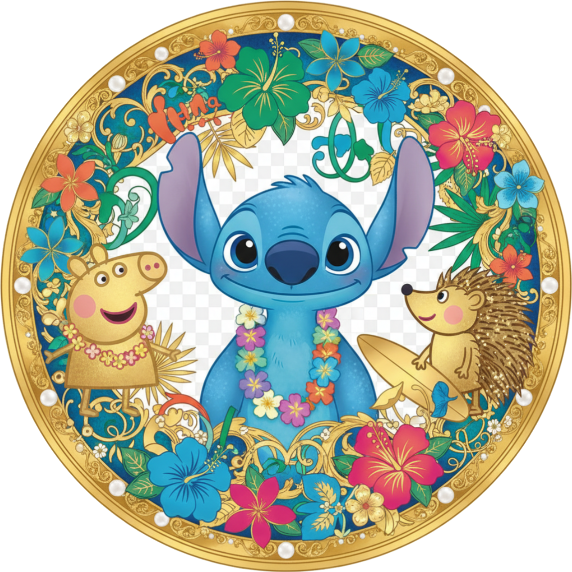 Stitch med venner Toppers Drinktoppers 6 stk Ø8 cm