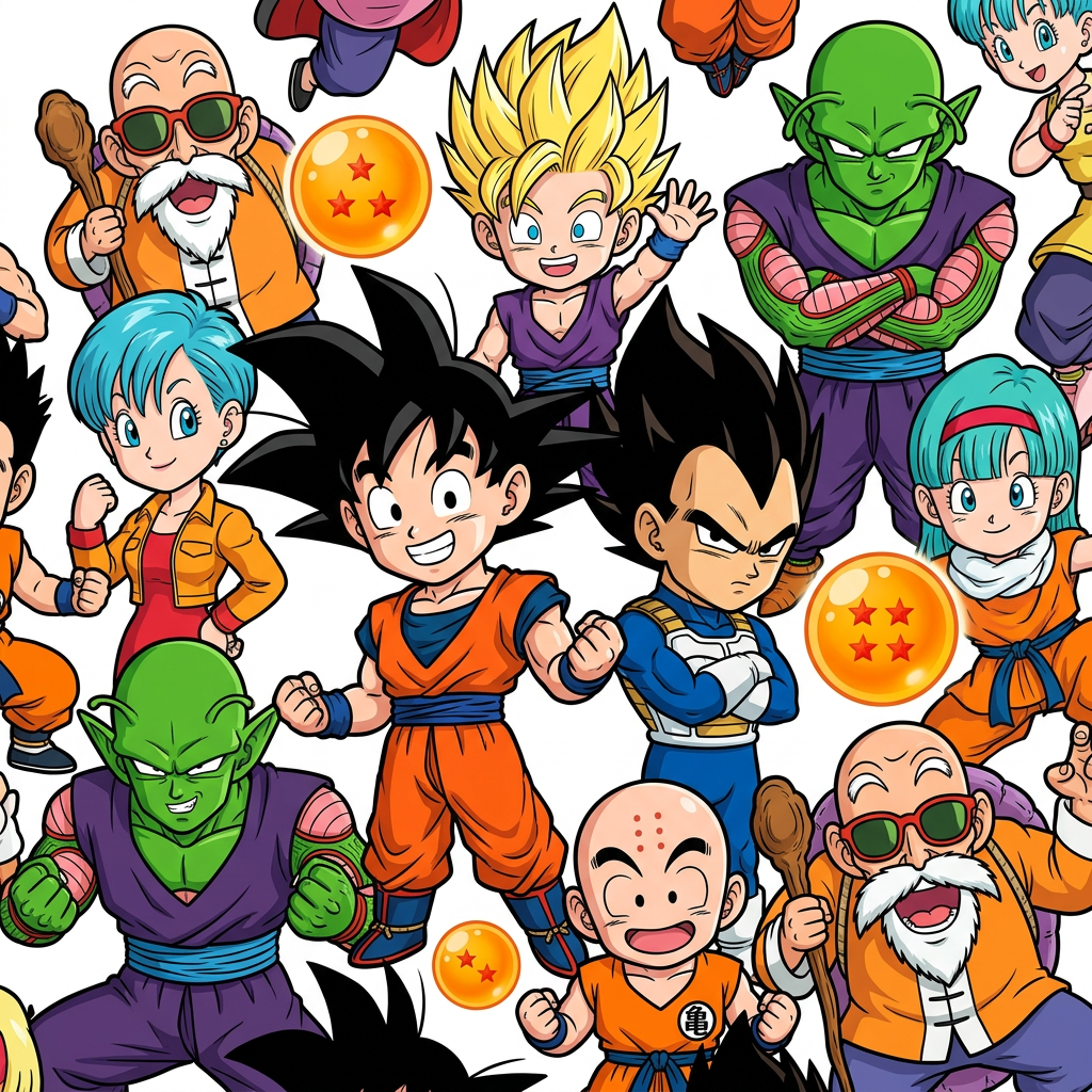 Dragon Ball Karakterer Toppers Drinktoppers 6 stk Ø8 cm