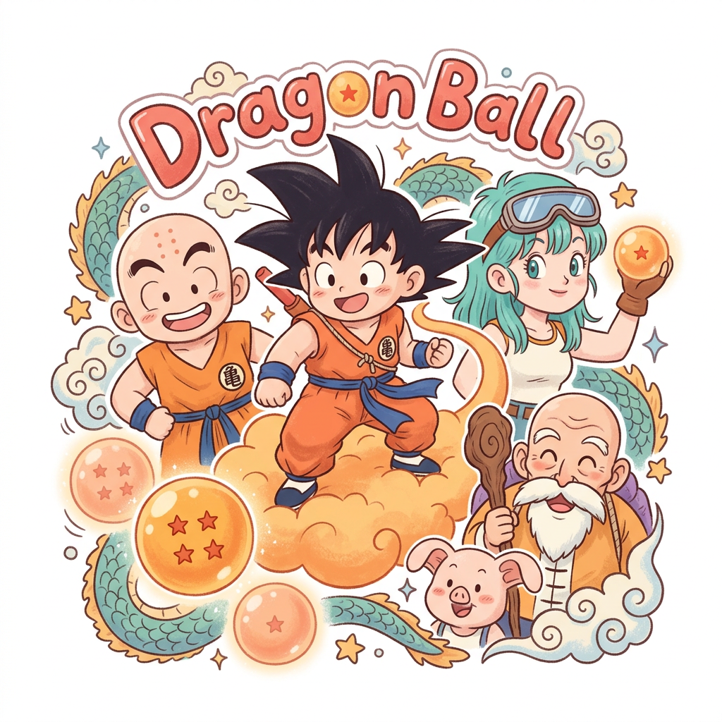 Dragon Ball Venner Toppers Drinktoppers 6 stk Ø8 cm