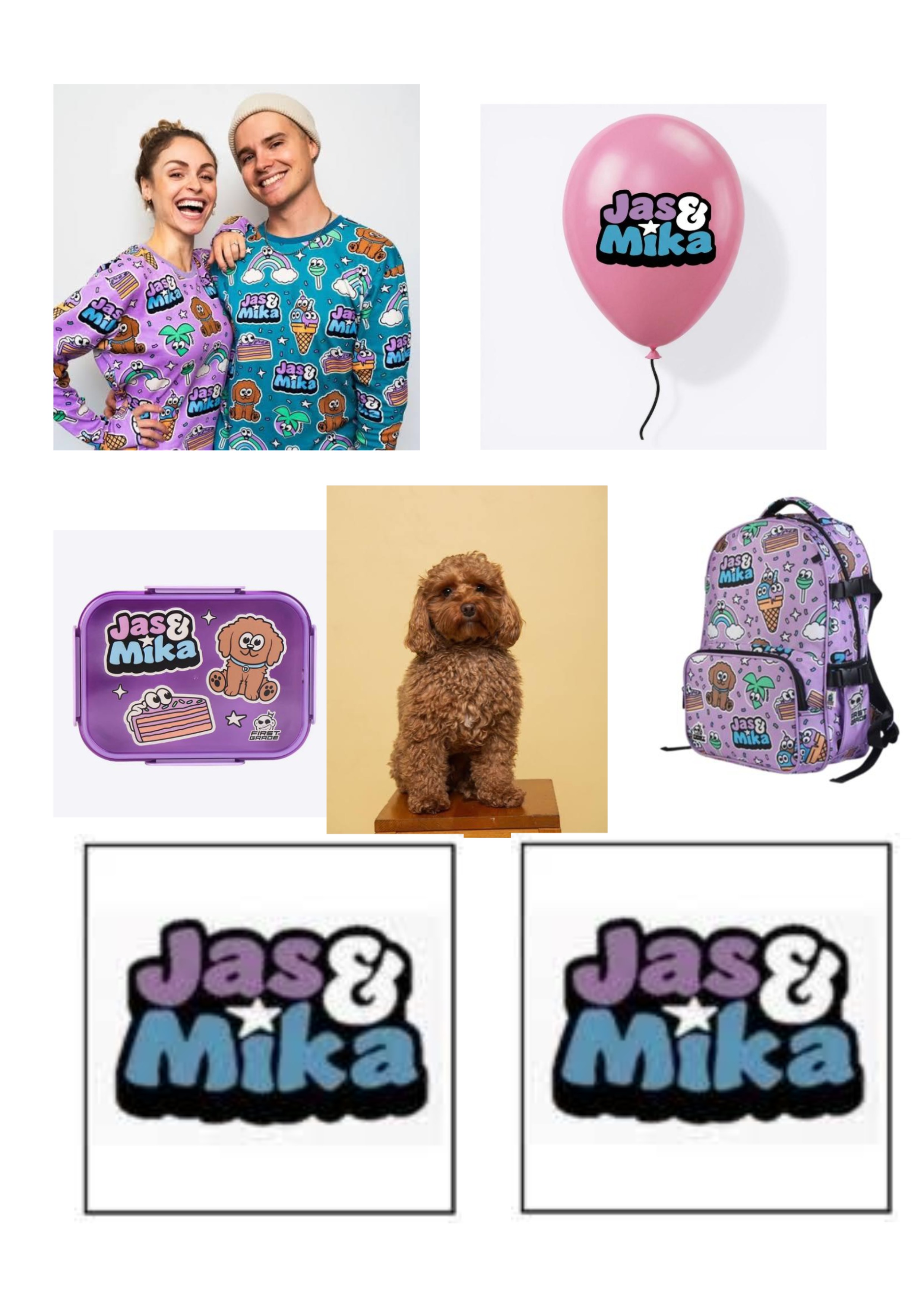 Jas og Mika-logo Toppers Drinktoppers 6 stk Ø8 cm
