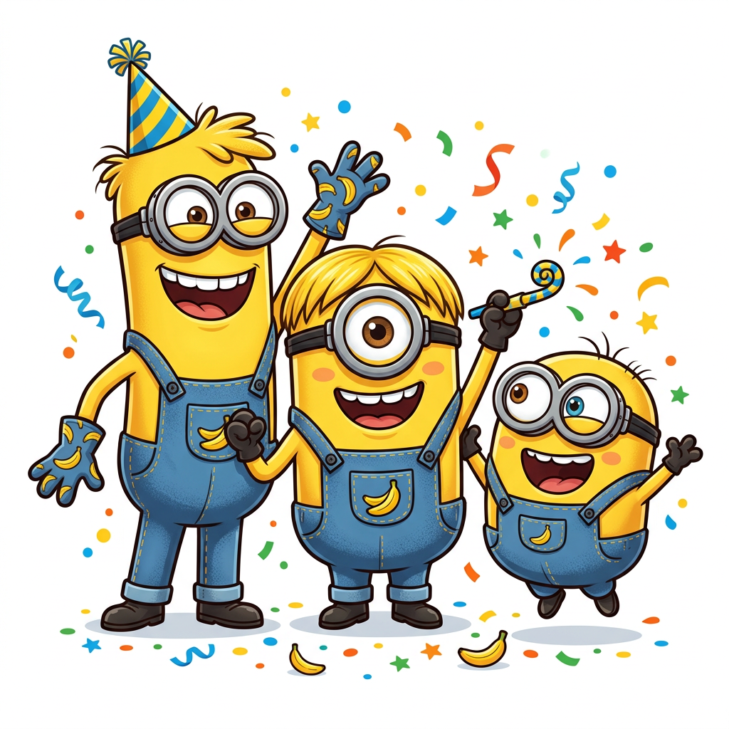Minions festkonfetti Toppers Drinktoppers 6 stk Ø8 cm