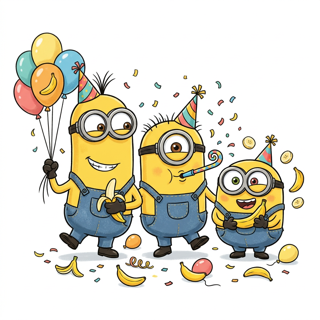 Minions Fødselsdagsfest 2 Toppers Drinktoppers 6 stk Ø8 cm