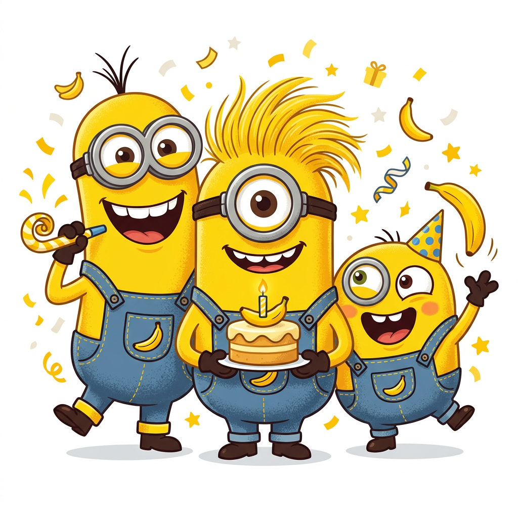 Minion Fødselsdag Sjov Toppers Drinktoppers 6 stk Ø8 cm