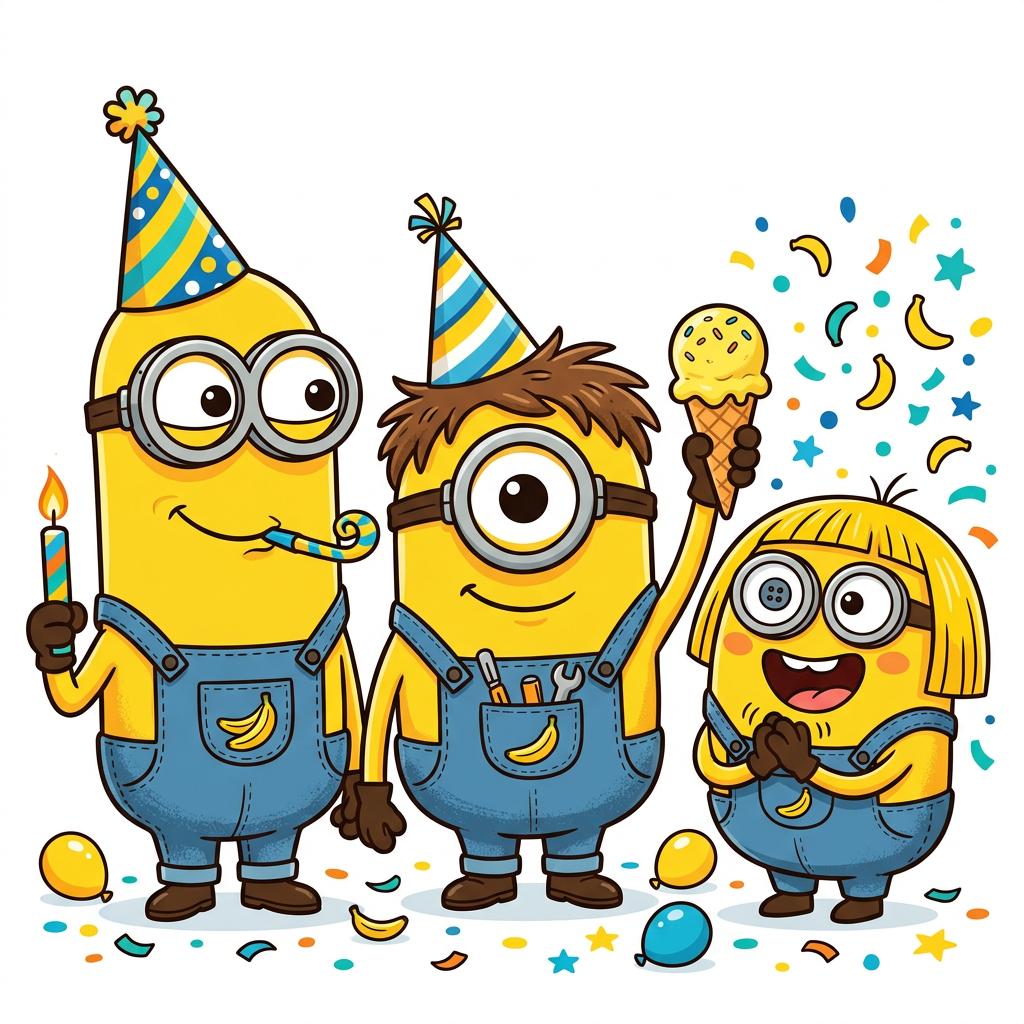 Festlige Minions Isgilde Toppers Drinktoppers 6 stk Ø8 cm