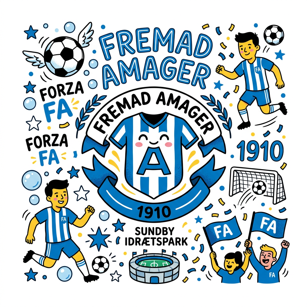 Fremad Amager Fankunst Toppers Drinktoppers 6 stk Ø8 cm