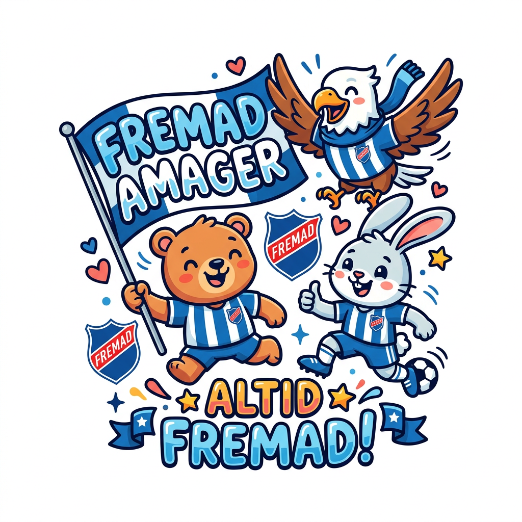 Fremad Amager Maskotter Toppers Drinktoppers 6 stk Ø8 cm
