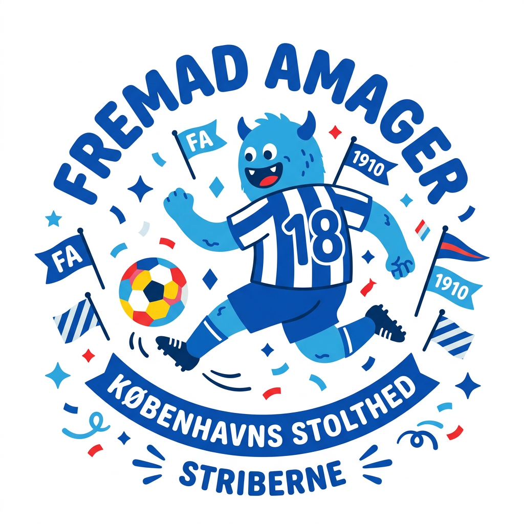 Fremad Maskot Fodbold Toppers Drinktoppers 6 stk Ø8 cm