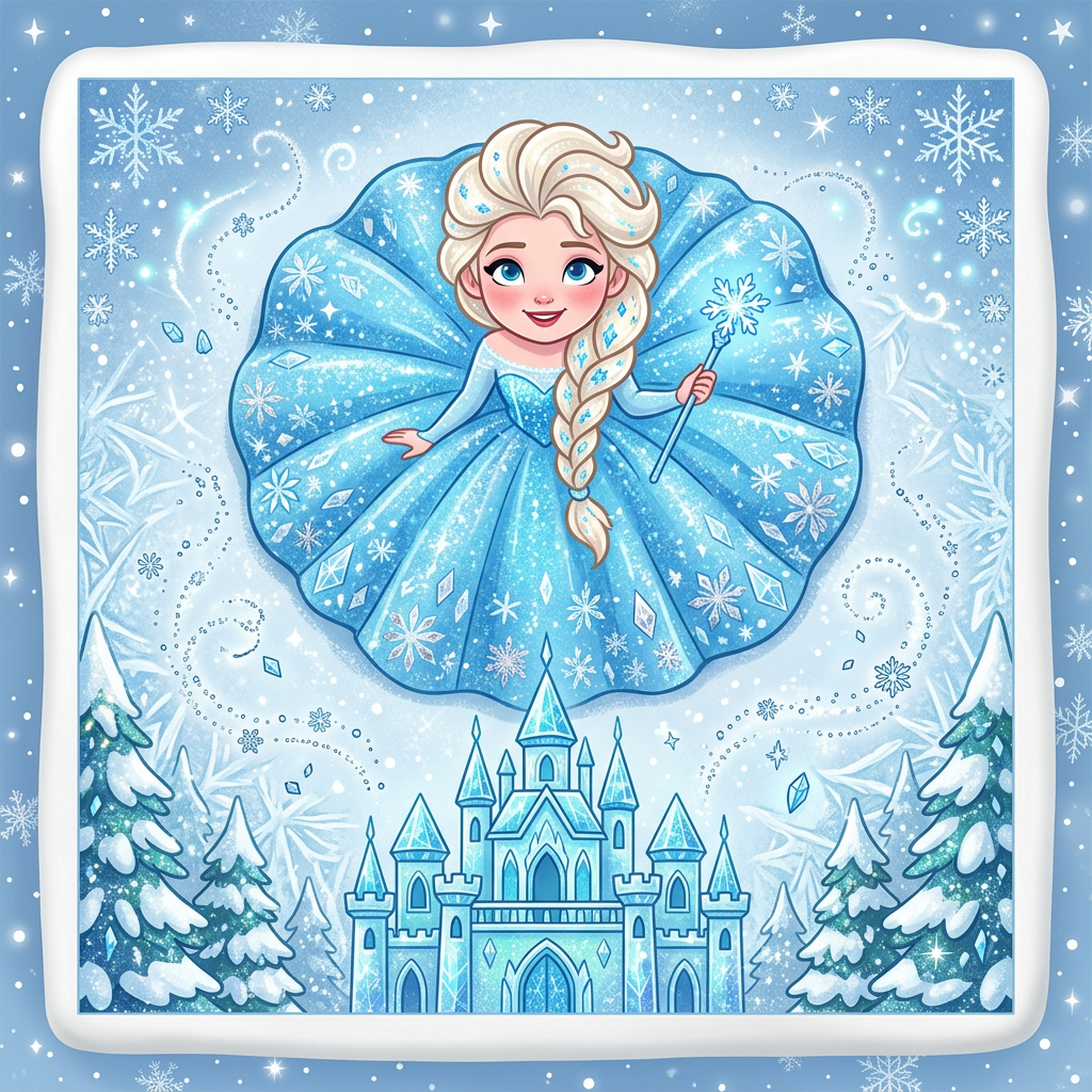 Elsa iskold magi Toppers Drinktoppers 6 stk Ø8 cm