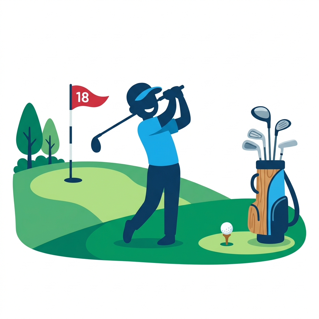 Golfspiller svinger kølle Toppers Drinktoppers 6 stk Ø8 cm