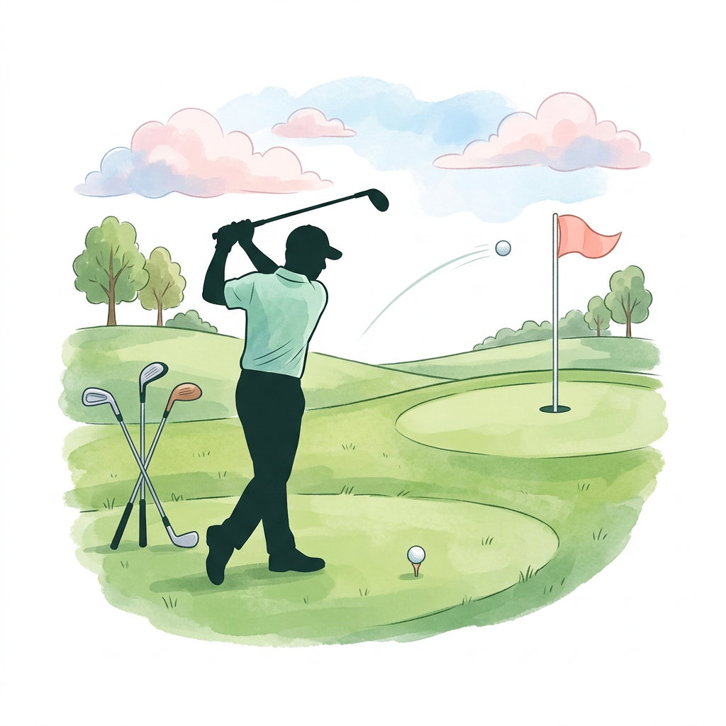 Golfslag mod flag Toppers Drinktoppers 6 stk Ø8 cm