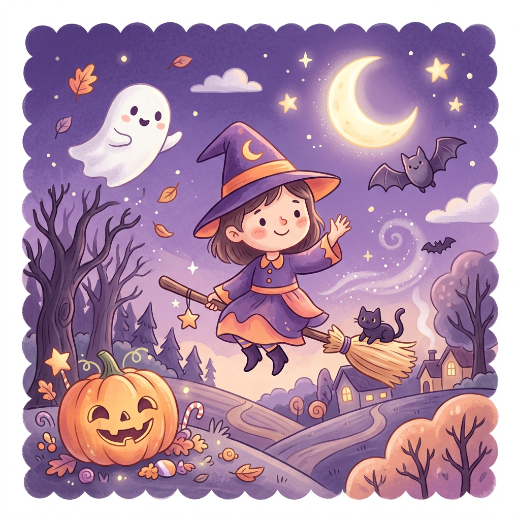Sød Heks Halloween Toppers Drinktoppers 6 stk Ø8 cm