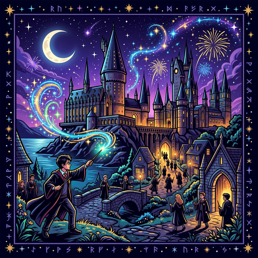 Magisk Hogwarts Nat Toppers Drinktoppers 6 stk Ø8 cm