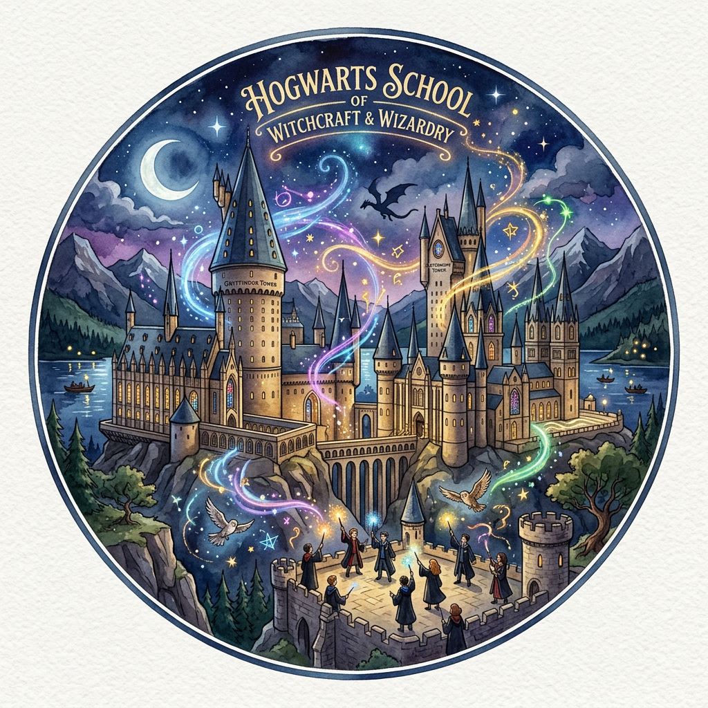 Magisk Hogwarts Slot Toppers Drinktoppers 6 stk Ø8 cm