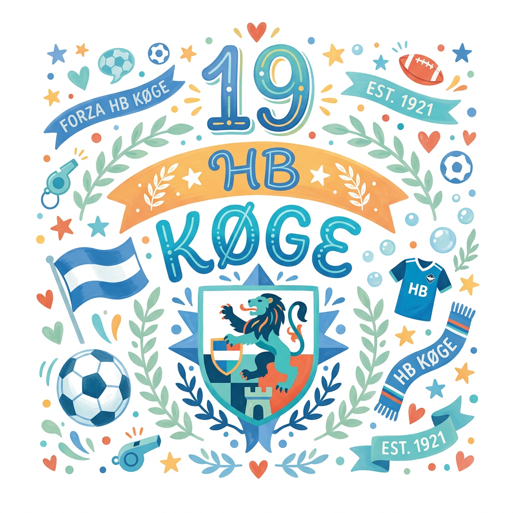 HB Køge Logo Jubilæum Toppers Drinktoppers 6 stk Ø8 cm