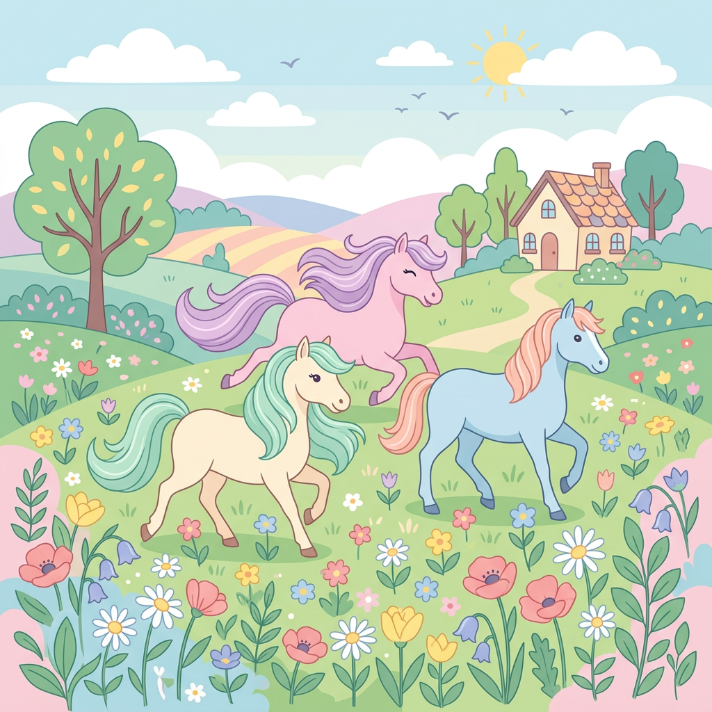Pastel hestevenner Toppers Drinktoppers 6 stk Ø8 cm