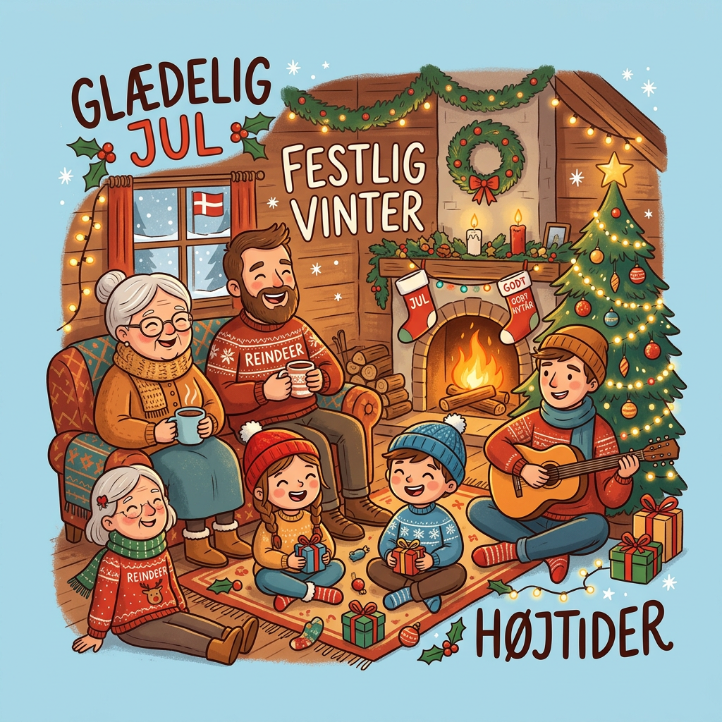 Festlig Vinter Hilsen Toppers Drinktoppers 6 stk Ø8 cm