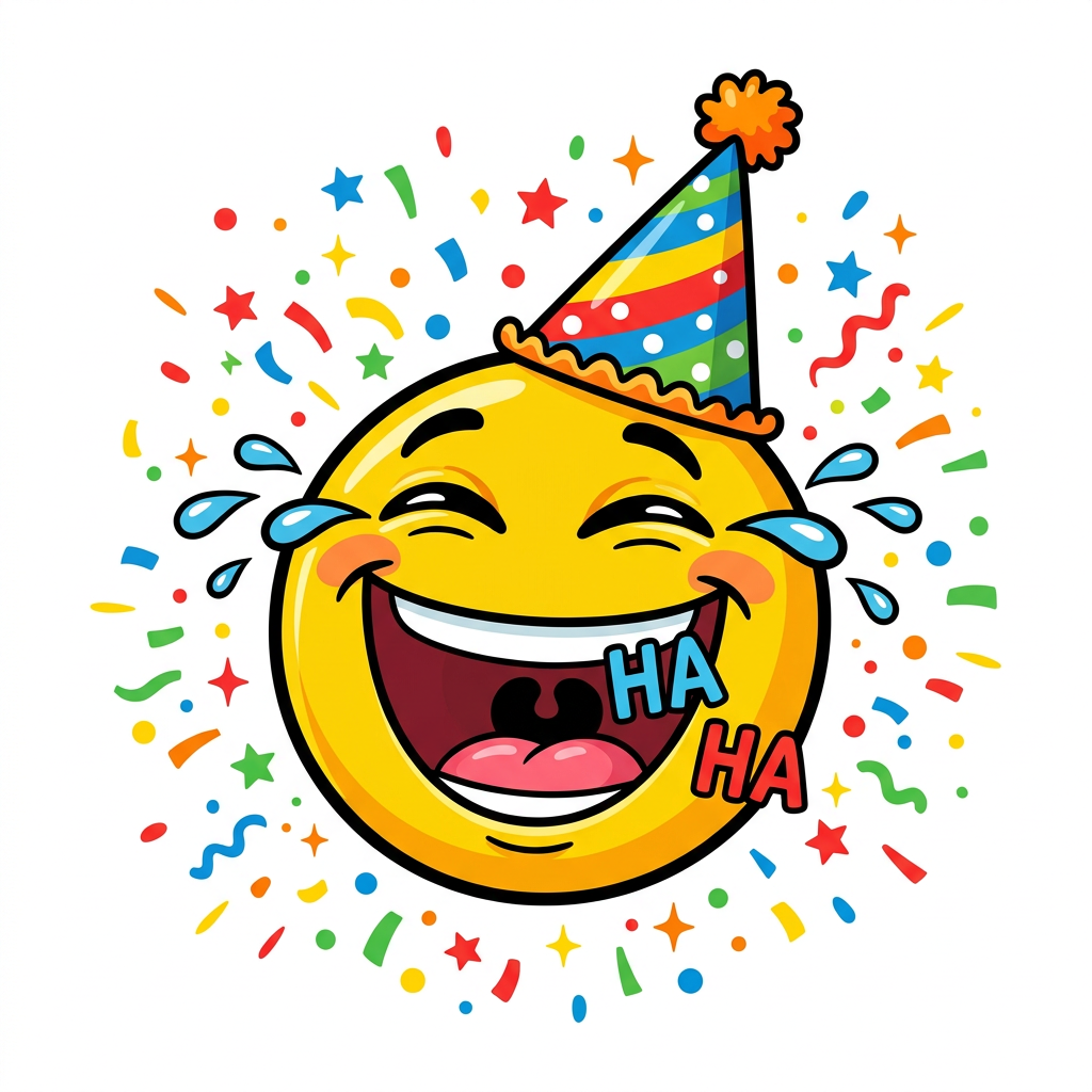 Festlig Grinelatter Emoji Toppers Drinktoppers 6 stk Ø8 cm